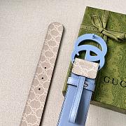 Gucci Belt In White&Blue 4cm - 3