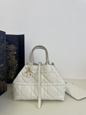 Dior Medium Toujours White Bag - 28.5x19x21cm