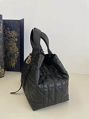 Medium Dior Toujours Bag Black Macrocannage Calfskin - 28.5x21.5x17cm - 3