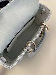 Dior Small Lady D-Joy Bag Gray Cannage Lambskin - 22x11.5x6cm - 3