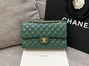 Chanel 25 Classic Caviar In Dark Green - 1