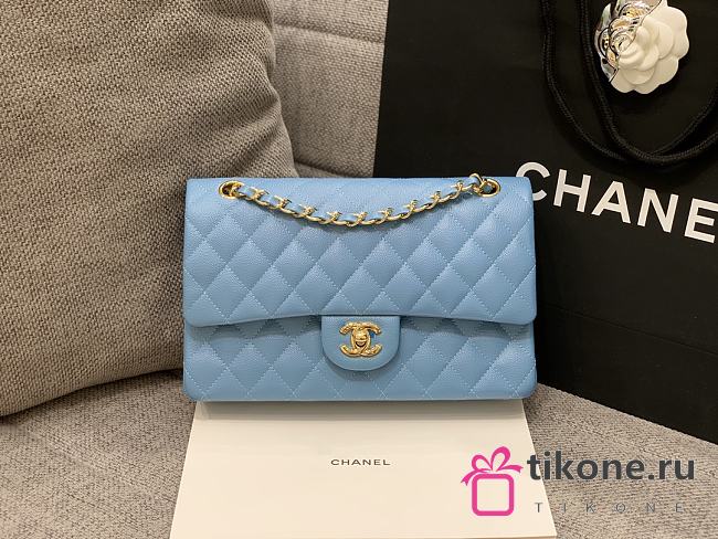 Chanel 25 Classic Caviar In Light Blue - 1