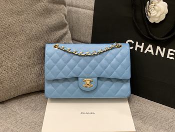 Chanel 25 Classic Caviar In Light Blue