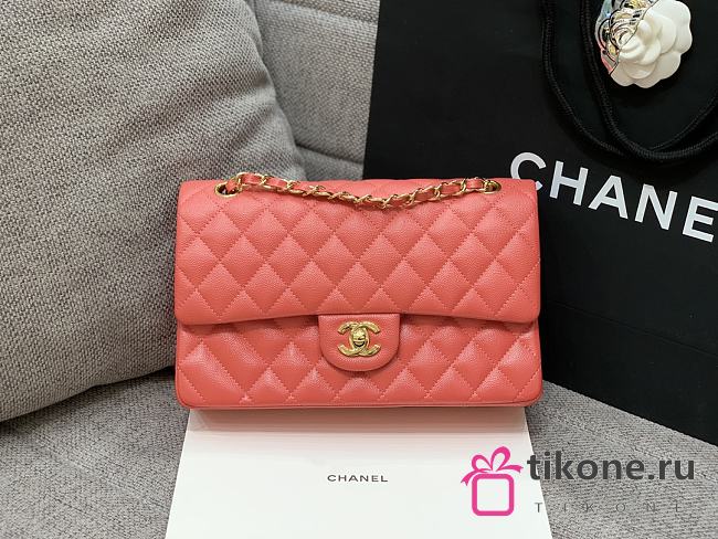 Chanel 25 Classic Caviar In Light Red - 1