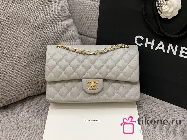 Chanel 25 Classic Caviar In Grey  - 1