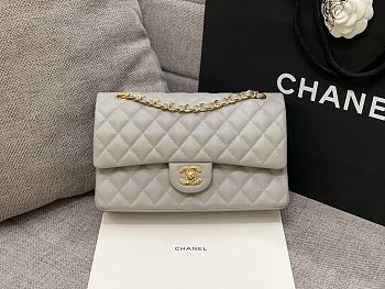 Chanel 25 Classic Caviar In Grey 
