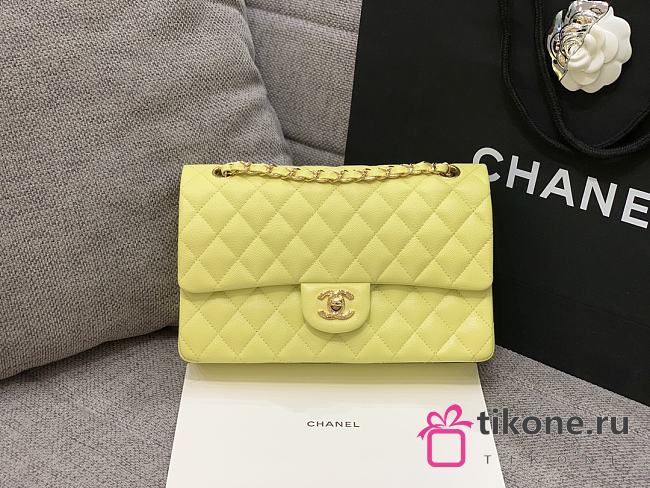 Chanel 25 Classic Caviar In Yellow - 1