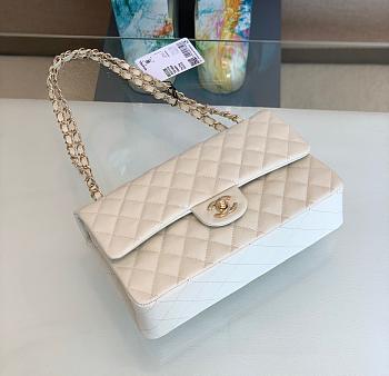 Chanel CF 25 Classic Bag Light Gold In White