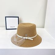 GG Beige Bucket Hat With Lace - 1