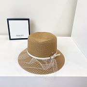 GG Beige Bucket Hat With Lace - 2