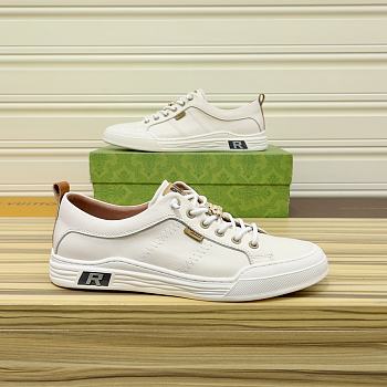 GG 2023 Men Shoes Classic White Genuine Leather  