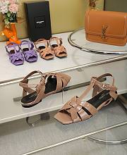 YSL Beige Patent Leather Sandals - 2