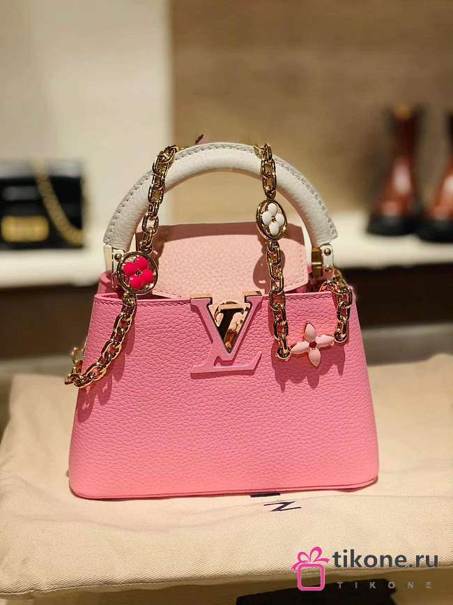 LV Capucines Pink Candy Mini Bag - 21x14x8cm - 1