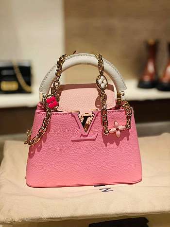 LV Capucines Pink Candy Mini Bag - 21x14x8cm