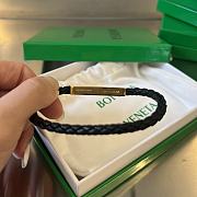 BV Black Leather With Gold Hardware Bracelet - 5