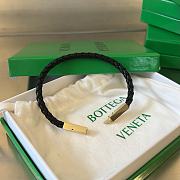 BV Black Leather With Gold Hardware Bracelet - 4