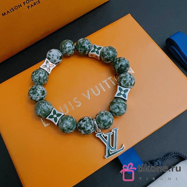 LV Tree Agate Gemstone With Thai Silver Bracelet  - 1