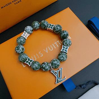 LV Tree Agate Gemstone With Thai Silver Bracelet 
