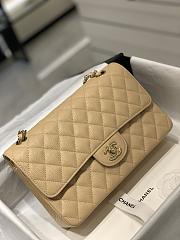 Chanel 25 Beige Caviar Leather Light Gold Hardware - 4