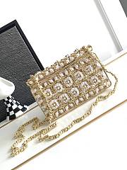 CHANEL Evening Gold & White Bag - 17x11X6cm - 3