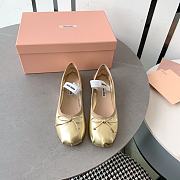 Miumiu Metallic Leather Ballet Flats  - 1