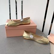 Miumiu Metallic Leather Ballet Flats  - 4