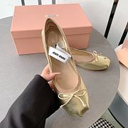 Miumiu Metallic Leather Ballet Flats  - 2