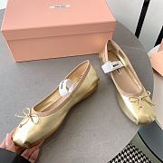 Miumiu Metallic Leather Ballet Flats  - 3