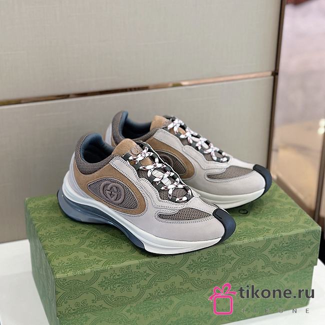 GG Run Unisex Sneakers Grey Suede Materials - 1