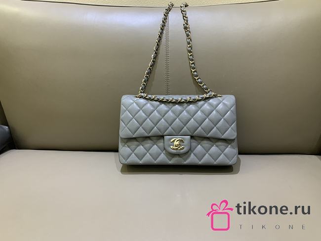 Chanel Classic Medium Flap Grey Caviar Leather - 1