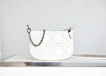 Dior Caro White Handbag - 25x16x2.5cm