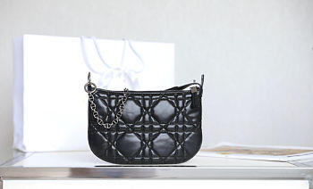 Dior Caro Black Handbag - 25x16x2.5cm
