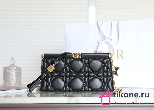 Dior Caro Black Clutch - 27.5x14x4.5cm - 1