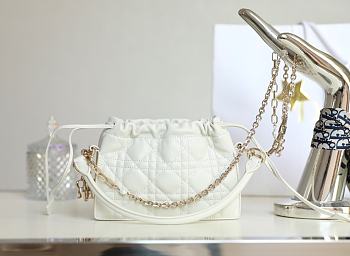 Dior Lady Milly Mini Bag White - 19x13x5cm