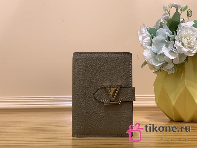 LV Grey Vertical Taurillon - 9x12x1cm - 1