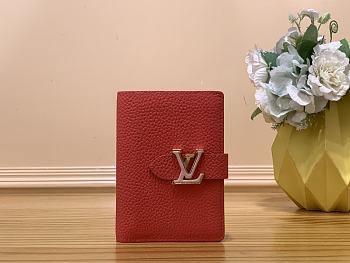 LV Red Vertical Taurillon - 9x12x1cm