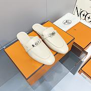 Hermes Beige Kelly Buckle Half Flip Shoes - 1