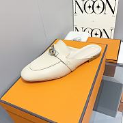 Hermes Beige Kelly Buckle Half Flip Shoes - 2