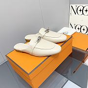 Hermes Beige Kelly Buckle Half Flip Shoes - 3