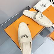 Hermes Beige Kelly Buckle Half Flip Shoes - 5