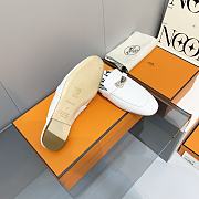 Hermes White Kelly Buckle Half Flip Shoes 01 - 3