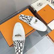 Hermes White Kelly Buckle Half Flip Shoes 01 - 4