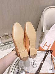 Hermes Light Brown Kelly Buckle Half Flip Shoes - 5