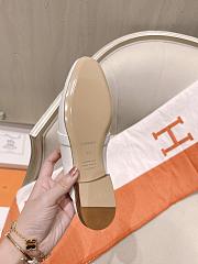 Hermes White Kelly Buckle Half Flip Shoes 02 - 2