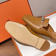 Hermes Brown Kelly Buckle Half Flip Shoes 01 - 5