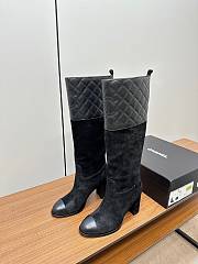 CC Velvet Long Boots Black - 1