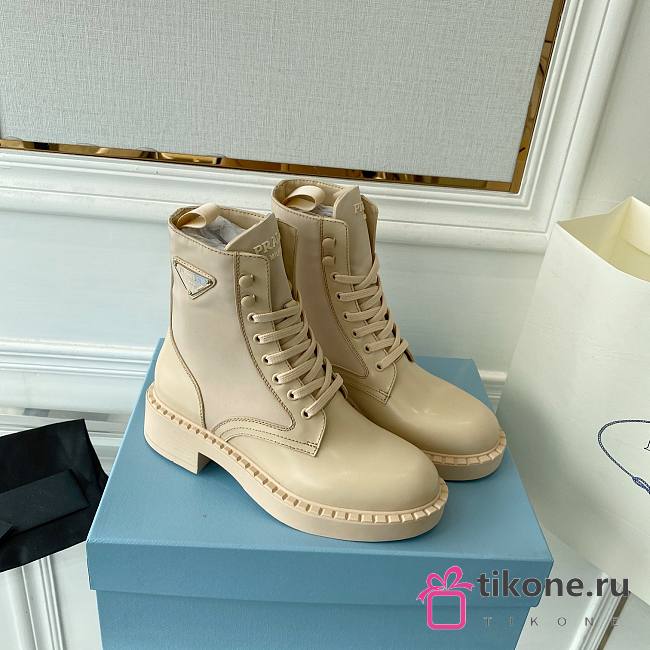 Prada Beige Boots With Logo - 1