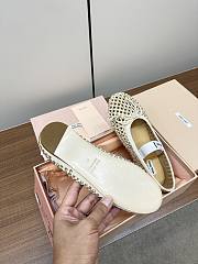 Miumiu Gold Crystal Ballerinas - 5