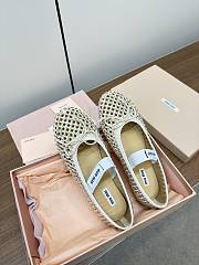 Miumiu Gold Crystal Ballerinas - 4