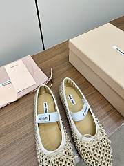 Miumiu Gold Crystal Ballerinas - 3